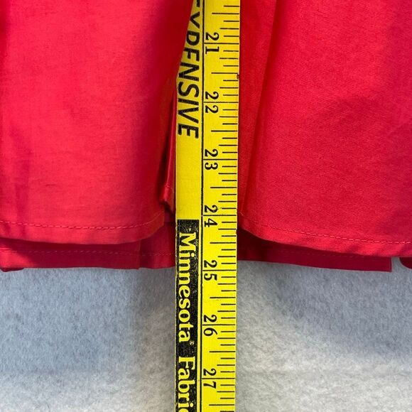 ANN TAYLOR Skirt Women's Size 8 Pink Cotton Pleated Side Zip A-Line Knee Length - Picture 7 of 11